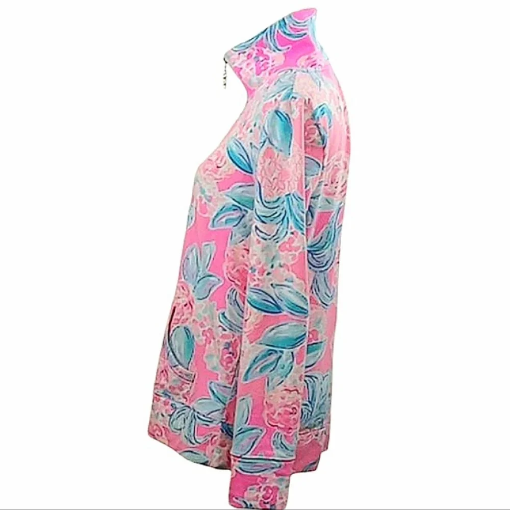 Lilly Pulitzer Leona Zip Up Jacket in Prosecco Pin Pinking Positive UPF 50 Small - Picture 6 of 11